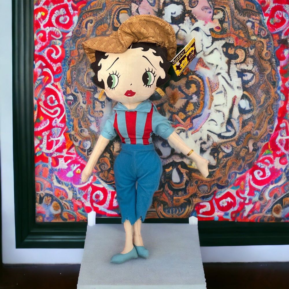Betty Boop Plush Cowboy Cowgirl Doll 17” Retro Vintage Toy Kellytoy Rare Cute